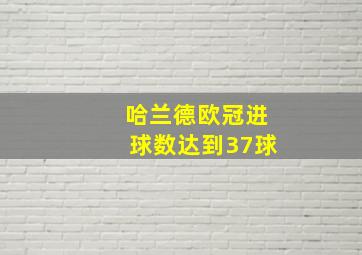 哈兰德欧冠进球数达到37球