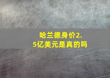 哈兰德身价2.5亿美元是真的吗