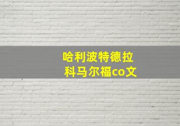 哈利波特德拉科马尔福co文