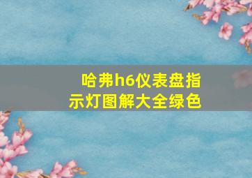 哈弗h6仪表盘指示灯图解大全绿色