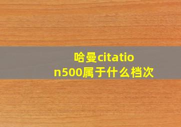 哈曼citation500属于什么档次