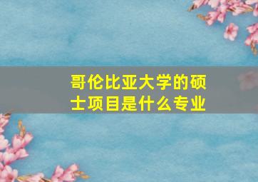 哥伦比亚大学的硕士项目是什么专业