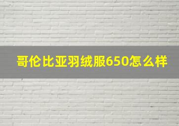 哥伦比亚羽绒服650怎么样