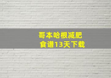 哥本哈根减肥食谱13天下载