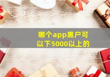 哪个app黑户可以下5000以上的