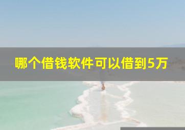 哪个借钱软件可以借到5万