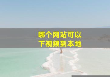 哪个网站可以下视频到本地