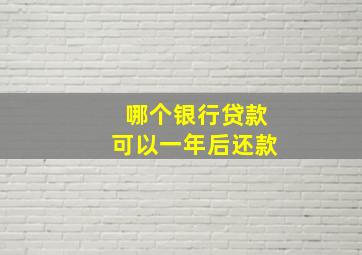 哪个银行贷款可以一年后还款