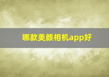 哪款美颜相机app好