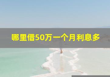 哪里借50万一个月利息多