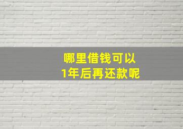 哪里借钱可以1年后再还款呢