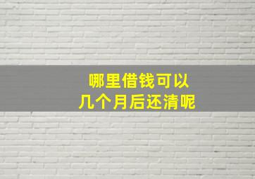 哪里借钱可以几个月后还清呢