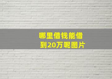 哪里借钱能借到20万呢图片