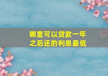 哪里可以贷款一年之后还的利息最低