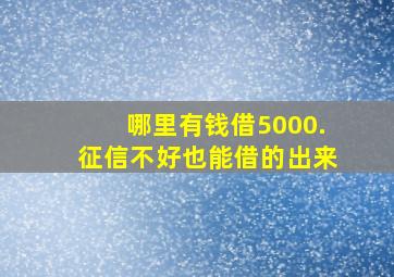 哪里有钱借5000.征信不好也能借的出来