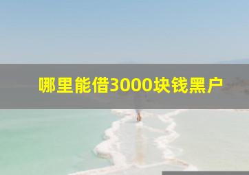 哪里能借3000块钱黑户