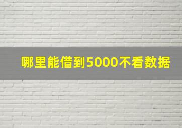 哪里能借到5000不看数据