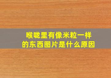 喉咙里有像米粒一样的东西图片是什么原因