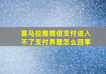 喜马拉雅微信支付进入不了支付界面怎么回事