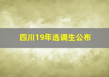 四川19年选调生公布