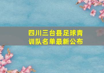 四川三台县足球青训队名单最新公布