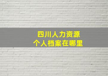 四川人力资源个人档案在哪里