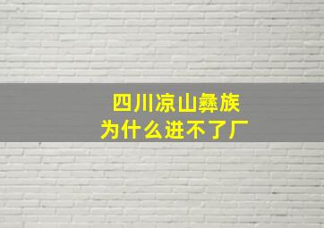 四川凉山彝族为什么进不了厂