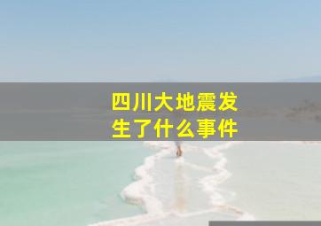 四川大地震发生了什么事件