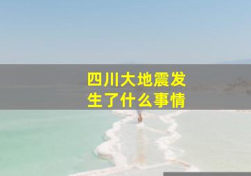 四川大地震发生了什么事情