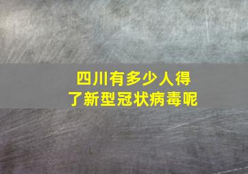 四川有多少人得了新型冠状病毒呢