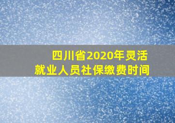 四川省2020年灵活就业人员社保缴费时间