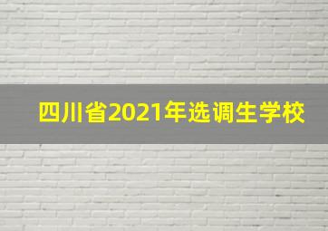 四川省2021年选调生学校