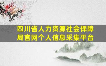 四川省人力资源社会保障局官网个人信息采集平台