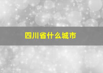 四川省什么城市