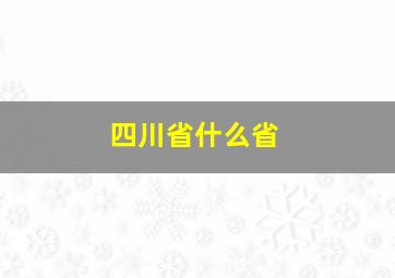 四川省什么省