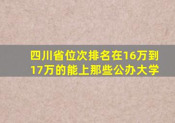 四川省位次排名在16万到17万的能上那些公办大学