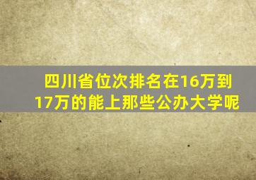 四川省位次排名在16万到17万的能上那些公办大学呢