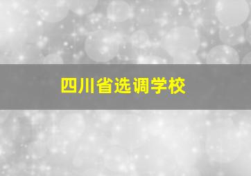 四川省选调学校