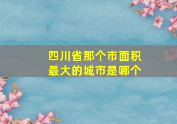 四川省那个市面积最大的城市是哪个