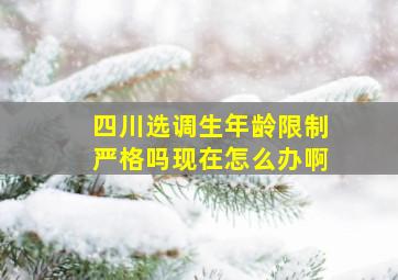 四川选调生年龄限制严格吗现在怎么办啊