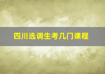 四川选调生考几门课程