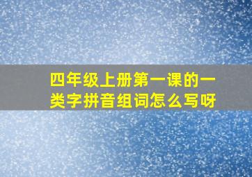 四年级上册第一课的一类字拼音组词怎么写呀