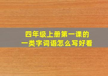 四年级上册第一课的一类字词语怎么写好看