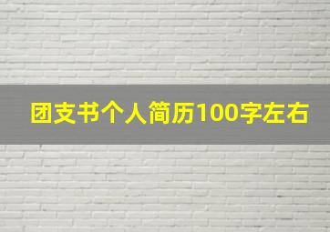 团支书个人简历100字左右