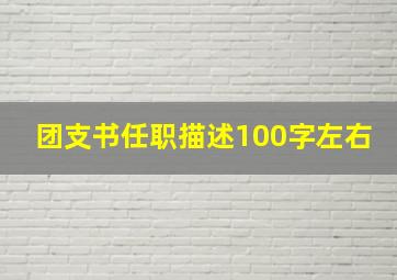 团支书任职描述100字左右