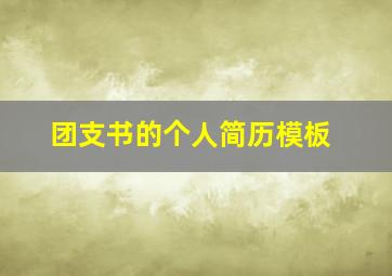 团支书的个人简历模板