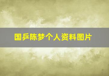 国乒陈梦个人资料图片