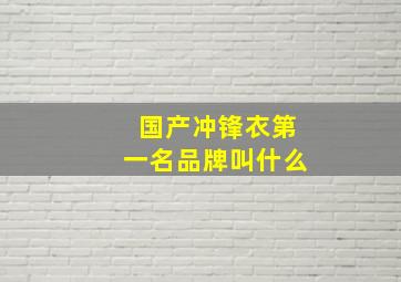 国产冲锋衣第一名品牌叫什么