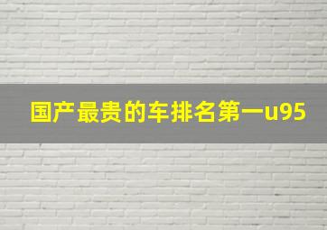 国产最贵的车排名第一u95