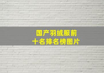 国产羽绒服前十名排名榜图片